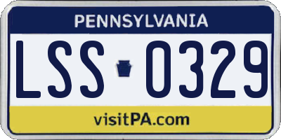PA license plate LSS0329