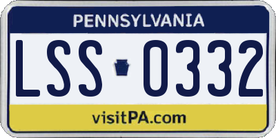 PA license plate LSS0332