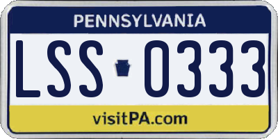PA license plate LSS0333