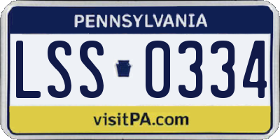 PA license plate LSS0334
