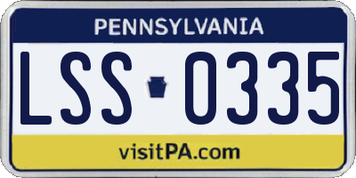 PA license plate LSS0335