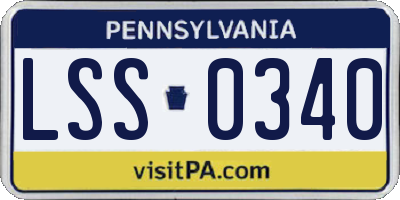PA license plate LSS0340