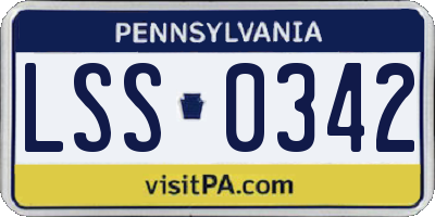 PA license plate LSS0342