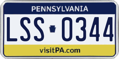 PA license plate LSS0344