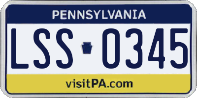 PA license plate LSS0345