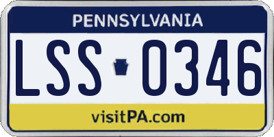 PA license plate LSS0346
