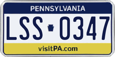 PA license plate LSS0347