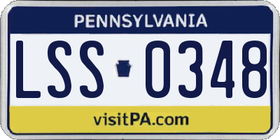 PA license plate LSS0348