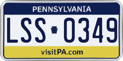 PA license plate LSS0349