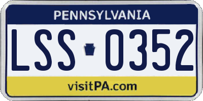 PA license plate LSS0352