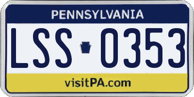 PA license plate LSS0353