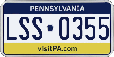 PA license plate LSS0355