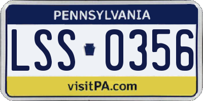 PA license plate LSS0356