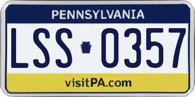 PA license plate LSS0357