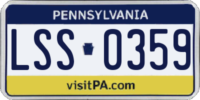 PA license plate LSS0359