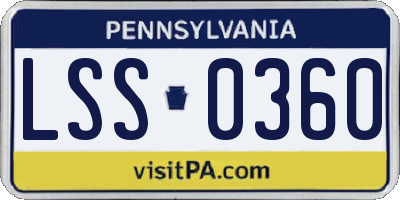 PA license plate LSS0360
