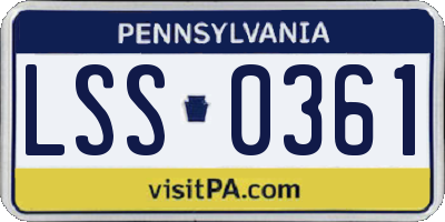 PA license plate LSS0361