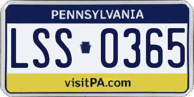 PA license plate LSS0365