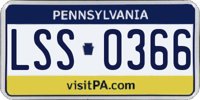 PA license plate LSS0366