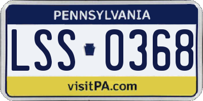 PA license plate LSS0368