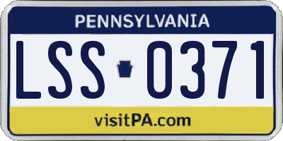 PA license plate LSS0371
