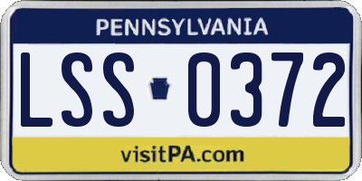 PA license plate LSS0372
