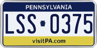 PA license plate LSS0375