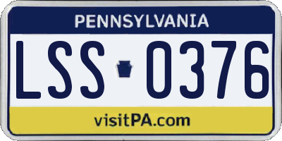 PA license plate LSS0376