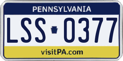 PA license plate LSS0377