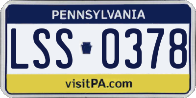 PA license plate LSS0378