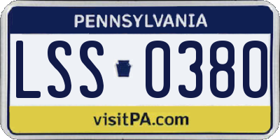 PA license plate LSS0380