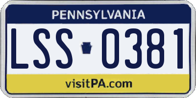 PA license plate LSS0381