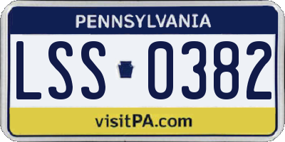 PA license plate LSS0382