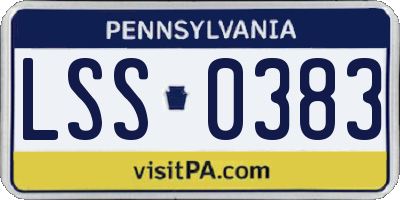 PA license plate LSS0383