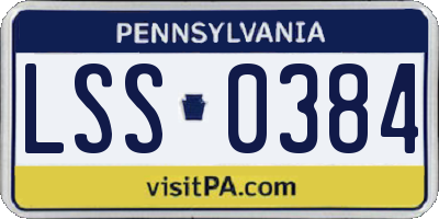 PA license plate LSS0384