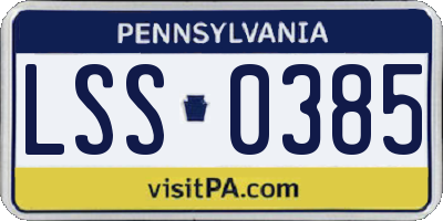 PA license plate LSS0385
