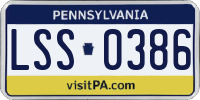 PA license plate LSS0386
