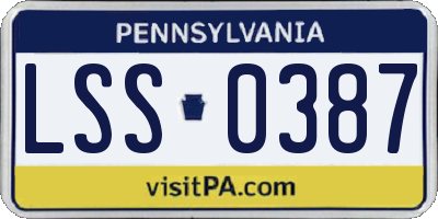 PA license plate LSS0387