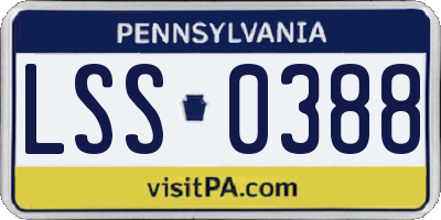 PA license plate LSS0388