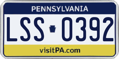 PA license plate LSS0392