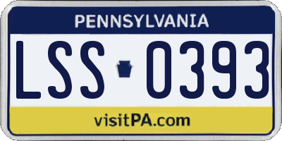 PA license plate LSS0393