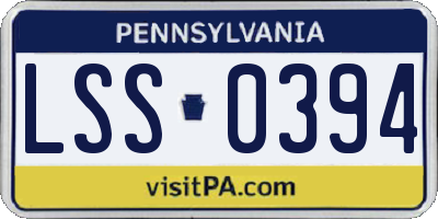 PA license plate LSS0394
