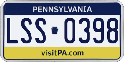 PA license plate LSS0398