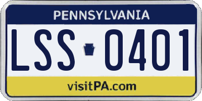 PA license plate LSS0401