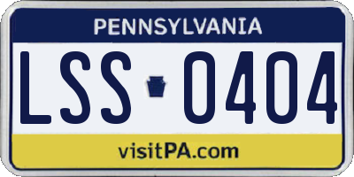 PA license plate LSS0404