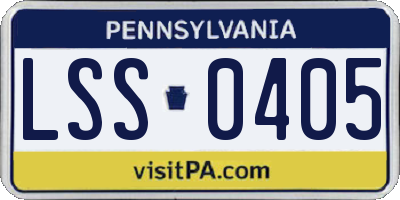 PA license plate LSS0405