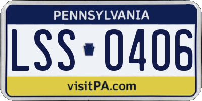PA license plate LSS0406