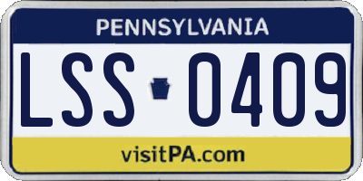 PA license plate LSS0409