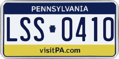 PA license plate LSS0410