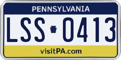 PA license plate LSS0413